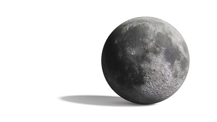 Wall Mural - 3d render, moon isolated on white background