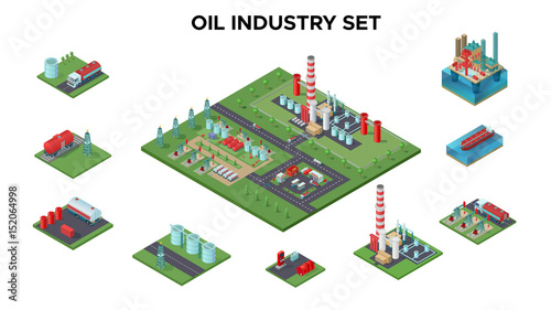 Isometric Petroleum Industry Concept