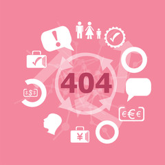 Poster - Text 404. Business concept . Icons set. Flat pictogram. Sign and symbols for business, finance, shopping, communication, education