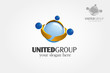 United Group Vector Logo Template. Basic of this logo is human figure made from the globe, it's try to symbolize of unity, group, teamwork, society, communication, global network, peace, and others 