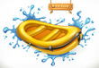 Inflatable boat. White water rafting, 3d vector icon