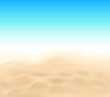 Vector beach sand texture and blue sky background