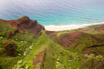 Canvas Print - Luftaufnahme der Na Pali Coast auf Kauai, Hawaii, USA.