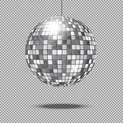 Poster - mirror glitter disco ball vector illustration