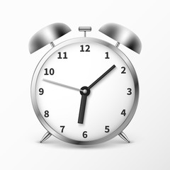 Canvas Print - Alarm clock with bells, ringing timer vector illustration