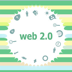 Poster - Text web. Web design concept . Infographics icon set. Icons of maths, graphs, mail and so on.