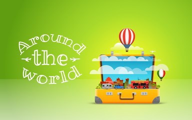 Poster - Travel bag vector illustration. Vacation design concept