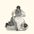 vintage illustration, how to hold and treat a drunk man