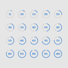 Poster - pie charts, circle percentage diagrams of loading