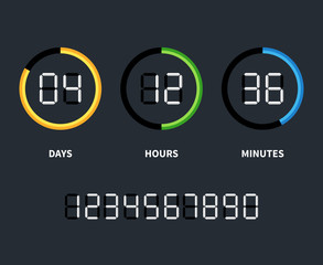 Poster - digital clock or countdown timer. vector time concept