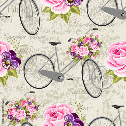 Seamless floral pattern Poster Mural XXL