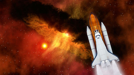 Wall Mural - space shuttle spaceship launch spacecraft planet mars rocket ship mission universe. elements of this