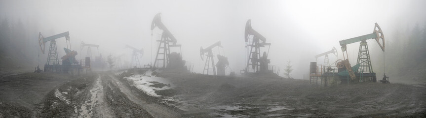 Oil pumps in the mountains