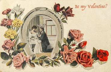 Vintage valentine postcard