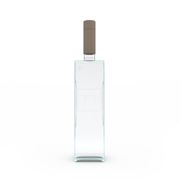 Vodka bottle isolated 3d rendering