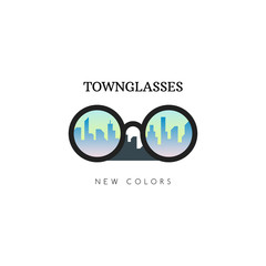 Leinwandbilder - Glasses vector logo. Design template