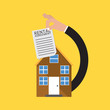 Real Estate With Rental Agreement Vector Illustration