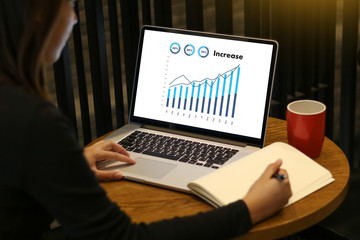 Poster - Sales Many charts and graphs Business Increase Revenue Shares Concept.