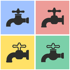 Wall Mural - Faucet icon set.