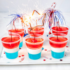 Wall Mural - Striped jelly shots with firecracker star