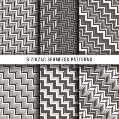 Poster - diagonal zigzag line seamless pinstripe vector backgrounds