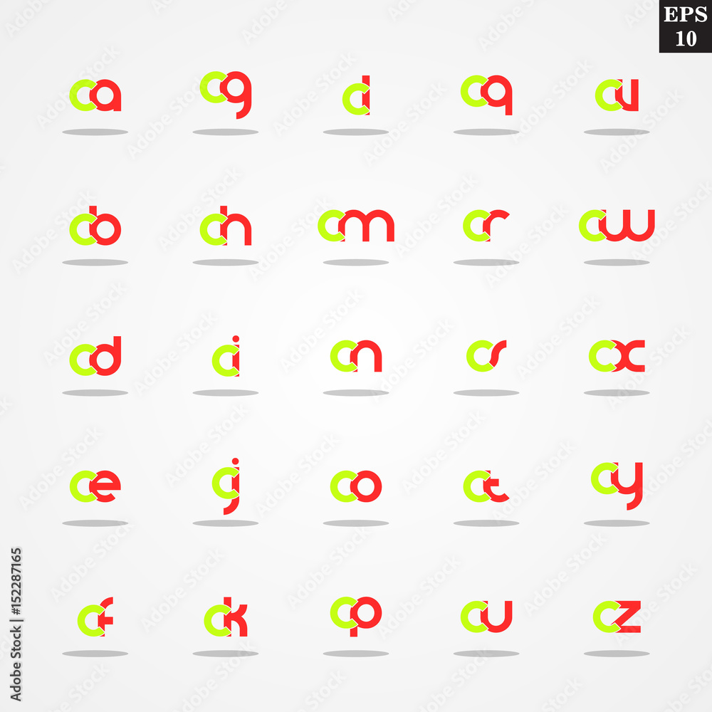 Lowercase Initial Design Initial letter C compilation from A to Z lowercase logo design template ...