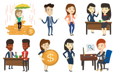 Canvas Print - Vector set of business characters.