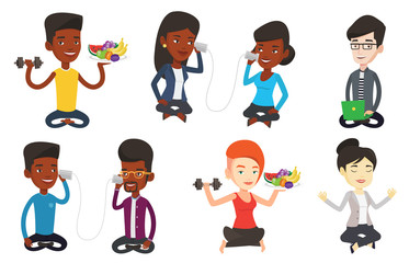 Sticker - Vector set of sport characters.