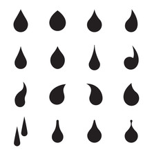 Drop Shapes. Collection Of Droplet Shapes Isolated On A White Background. Vector Illustration