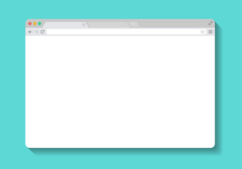 web Simple Browser window with bookmark, blue background, flat