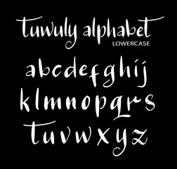 Fototapete - Tuwuly vector alphabet lowercase characters. Good use for logotype, cover title, poster title, letterhead, body text, or any design you want. Easy to use, edit or change color. 
