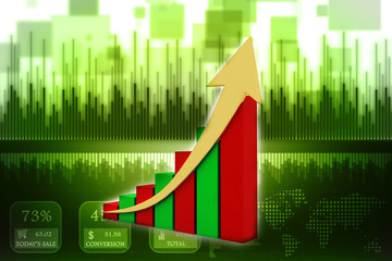 Poster - 3d rendering Stock market online business concept. business Graph
