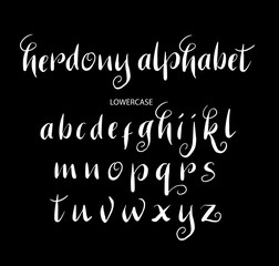 Fototapete - Herdony vector alphabet lowercase characters. Good use for logotype, cover title, poster title, letterhead, body text, or any design you want. Easy to use, edit or change color. 
