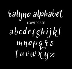Fototapete - Ralyno vector alphabet lowercase characters. Good use for logotype, cover title, poster title, letterhead, body text, or any design you want. Easy to use, edit or change color. 
