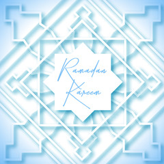 Wall Mural - Ramadan Kareem. White luxury Islamic background. Paper cut Arabic design. Geometric background vector illustration. Ramadan month greeting card