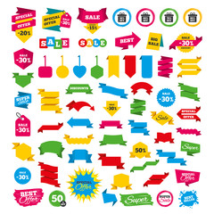 Poster - Sale gift box tag icons. Discount symbols.