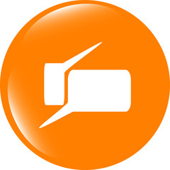 Poster - glossy speech bubble web button icon . Flat sign isolated on white background
