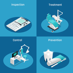 Wall Mural - Stomatology Dentistry Isometric Icon Set