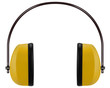 Realistic yellow protective headphones or earmuffs