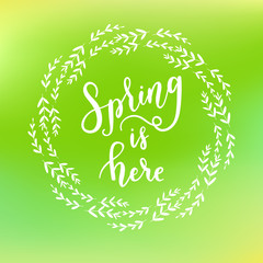 Wall Mural - spring is here vector green blurred gradient style background. abstract smooth colorful spring illus