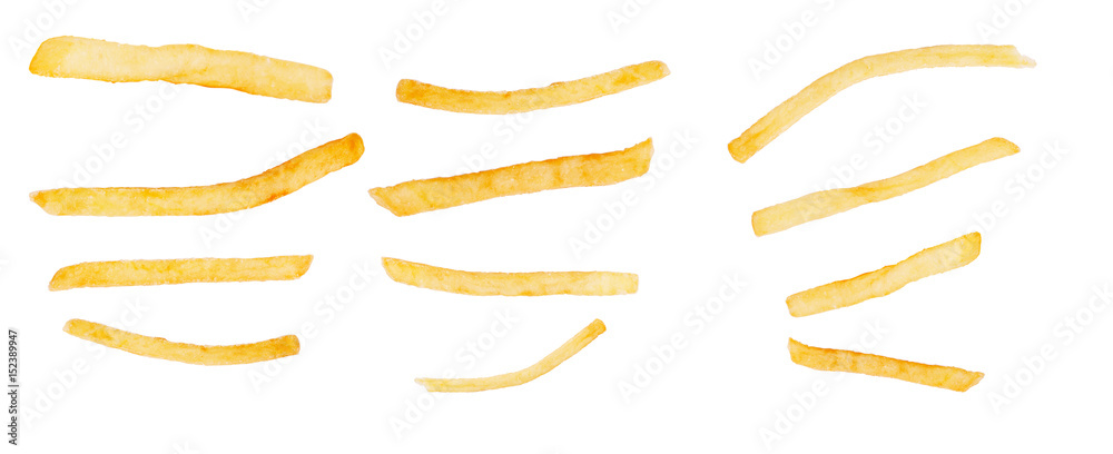 French fries isolated on a white background - obrazy, fototapety, plakaty 