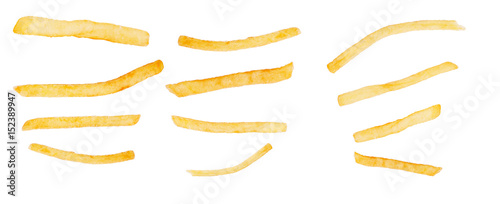 Fotomural French fries isolated on a white background