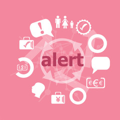 Poster - Text Alert. Security concept . Icons set. Flat pictogram. Sign and symbols for business, finance, shopping, communication, education