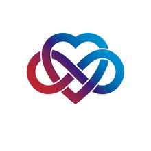 Infinite Love Concept, Vector Symbol Created With Infinity Loop Sign And Heart.