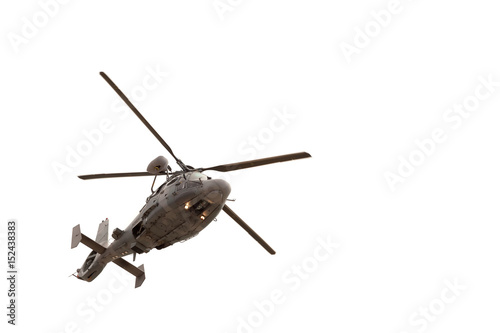 Fotografía Military helicopter in flight, isolated on white