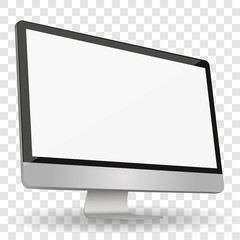 Poster - Computer display with blank white screen isolated on a transparent background