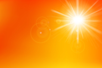 Poster - Abstract yellow and orange background with sunlight and flare element for summer vector illustration eps10 002