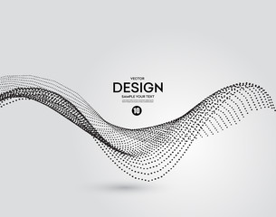 Aufkleber - Abstract background with dots lines. Vector particles. Halftone wavy line.