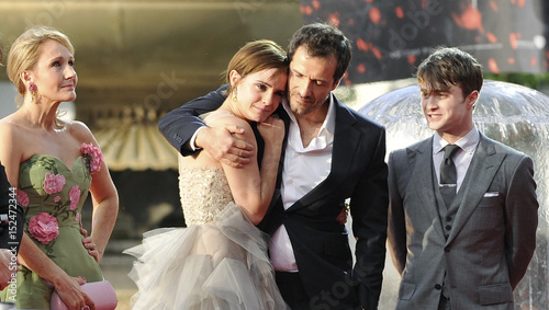 Producer David Heyman Hugs Actress Emma Watson In Central