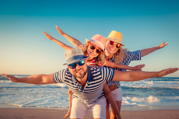 Sticker - Happy family having fun on summer vacation